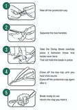 Macs Professional Barber Straight Edge Razor Safety with 300 Hi-Chromium Derby Blades - Easy Blades Replacement Mechanism - Close Shaving Men's Manual Shaver - Perfect for Barbershops - Macs-043B3