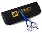 PROFESSIONAL Blue Titanium Razor Edge Series-Hair Cutting Scissors/ Shears-5.5" With Fine Setting / Adjustment Tension With free Black Leather Case -2038