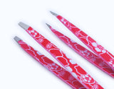 Macs 2 PCS PINK FLOWER DESIGN TWEEZERS SET:- for Eyebrow Plucking, Ingrown Hair - Best for Eyebrow Hair, Facial Hair Removal - Stainless Steel Precision - Hair Removal Steel Pointy Ends Meet Perfectly (Pink Flower 2 PCs Tweezers Set) …