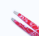 Macs 2 PCS PINK FLOWER DESIGN TWEEZERS SET:- for Eyebrow Plucking, Ingrown Hair - Best for Eyebrow Hair, Facial Hair Removal - Stainless Steel Precision - Hair Removal Steel Pointy Ends Meet Perfectly (Pink Flower 2 PCs Tweezers Set) …