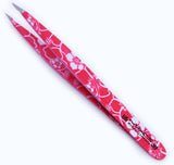 Macs 2 PCS PINK FLOWER DESIGN TWEEZERS SET:- for Eyebrow Plucking, Ingrown Hair - Best for Eyebrow Hair, Facial Hair Removal - Stainless Steel Precision - Hair Removal Steel Pointy Ends Meet Perfectly (Pink Flower 2 PCs Tweezers Set) …