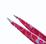 Macs 2 PCS PINK FLOWER DESIGN TWEEZERS SET:- for Eyebrow Plucking, Ingrown Hair - Best for Eyebrow Hair, Facial Hair Removal - Stainless Steel Precision - Hair Removal Steel Pointy Ends Meet Perfectly (Pink Flower 2 PCs Tweezers Set) …