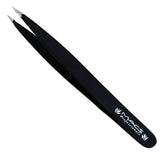 Macs BLACK 3 PCS TWEEZERS SET:- for Eyebrow Plucking, Ingrown Hair - Best for Eyebrow Hair, Facial Hair Removal - Stainless Steel Precision Sharp Tweezers for Splinters and Glass- Hair Removal Steel Pointy Ends Meet Perfectly
