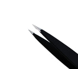 Macs BLACK 3 PCS TWEEZERS SET:- for Eyebrow Plucking, Ingrown Hair - Best for Eyebrow Hair, Facial Hair Removal - Stainless Steel Precision Sharp Tweezers for Splinters and Glass- Hair Removal Steel Pointy Ends Meet Perfectly