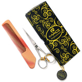 Macs Professional ,Beard & Mustache Scissors With Comb ,Precise Facial Hair Trimming - Sharpness and One Blade Has Serration Stainless Steel Give These Scissors Durability That Will Last-3-1328
