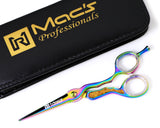BARBER & PERSONAL HAIR CUTTING SHEARS/SCISSORS-Professional Titanium Barber Razors Edge Hair Cutting Shears 6" Macs Brand -14117