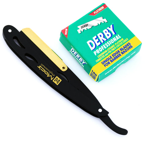 Professional Barber Straight Edge Razor Safety with 100 Derby Blades