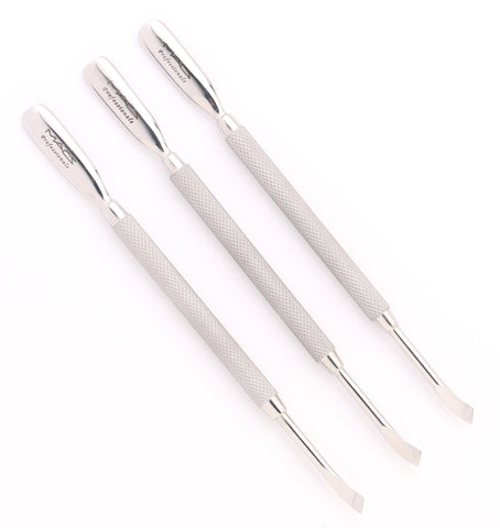 Roll over image to zoom in Macs Professional Manicure/Pedicure Cuticle Pusher-9mm/ Cleaner Remover & Nail Pusher Double Ended (2 In 1) Made From 100% Stainless Steel - Nail Cuticle Remover and Cleaner Ideal For Nail Art,-19-166 (3-Pusher / Cleaner)